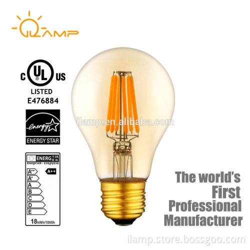 UL Listed Chandelier A19 Dimmbar Filament Led Bulbs 8W 10W